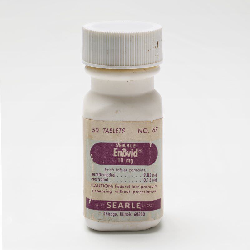 Bottle of Enovid 10 Mg Oral Contraceptive